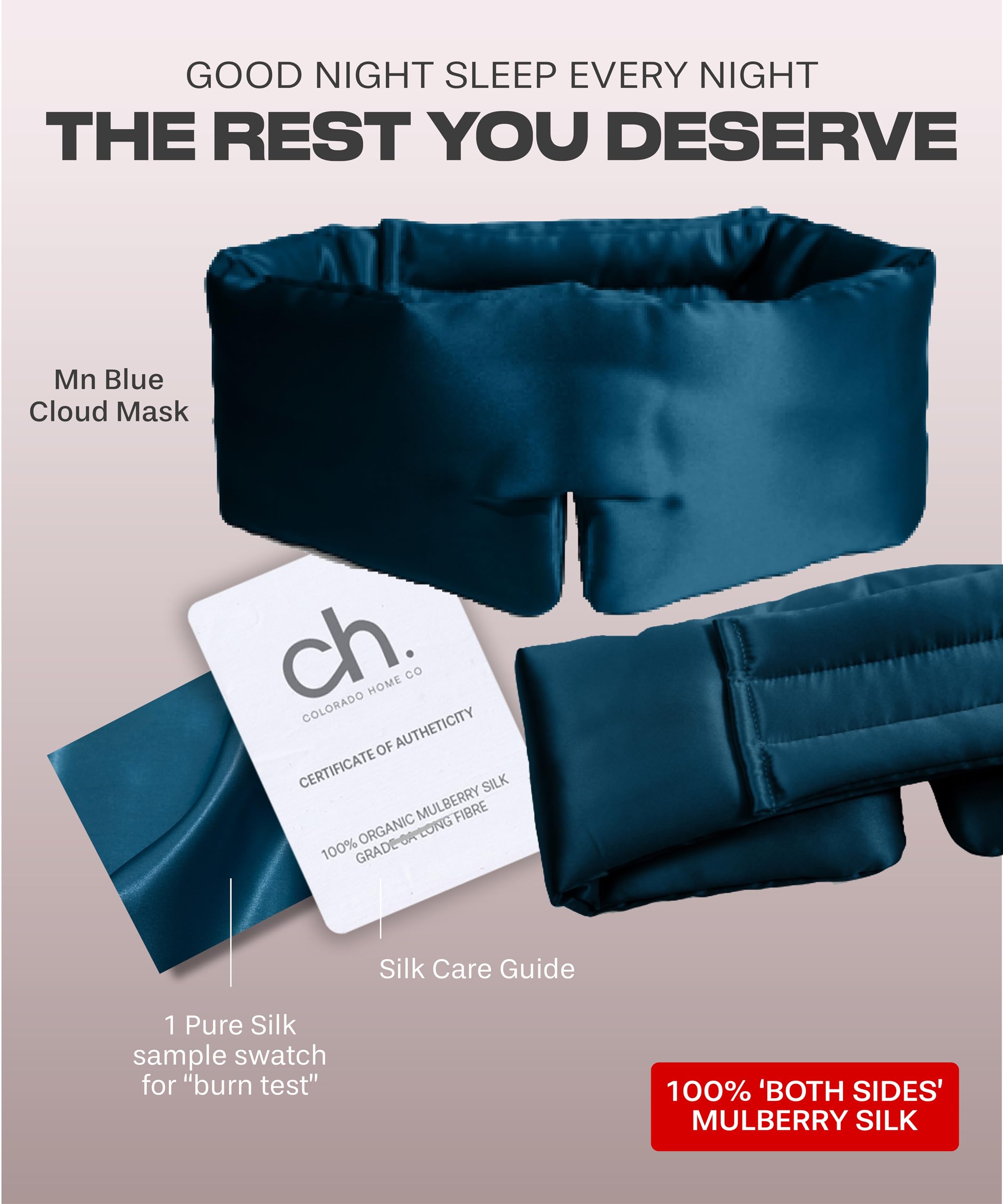 Colorado Home Co Sundaysilks Blackout design provides full-dark sleeping environment.