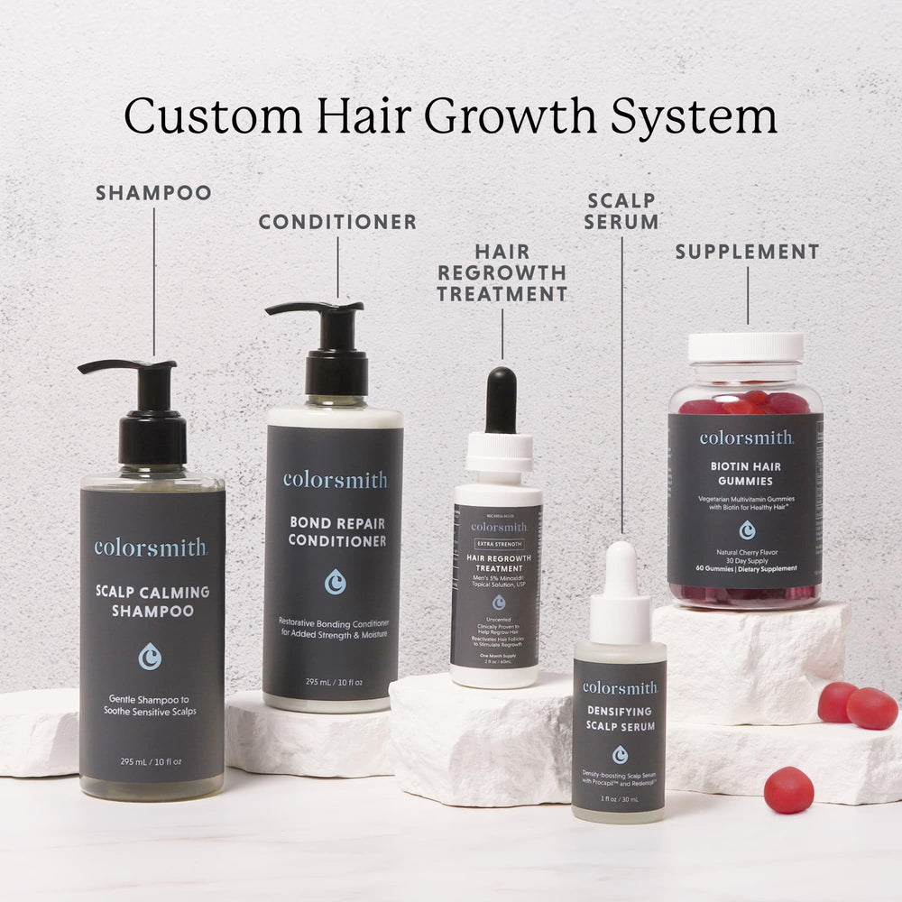 Colorsmith Biotin Hair Multivitamins shelf display demonstrates easy routine integration.