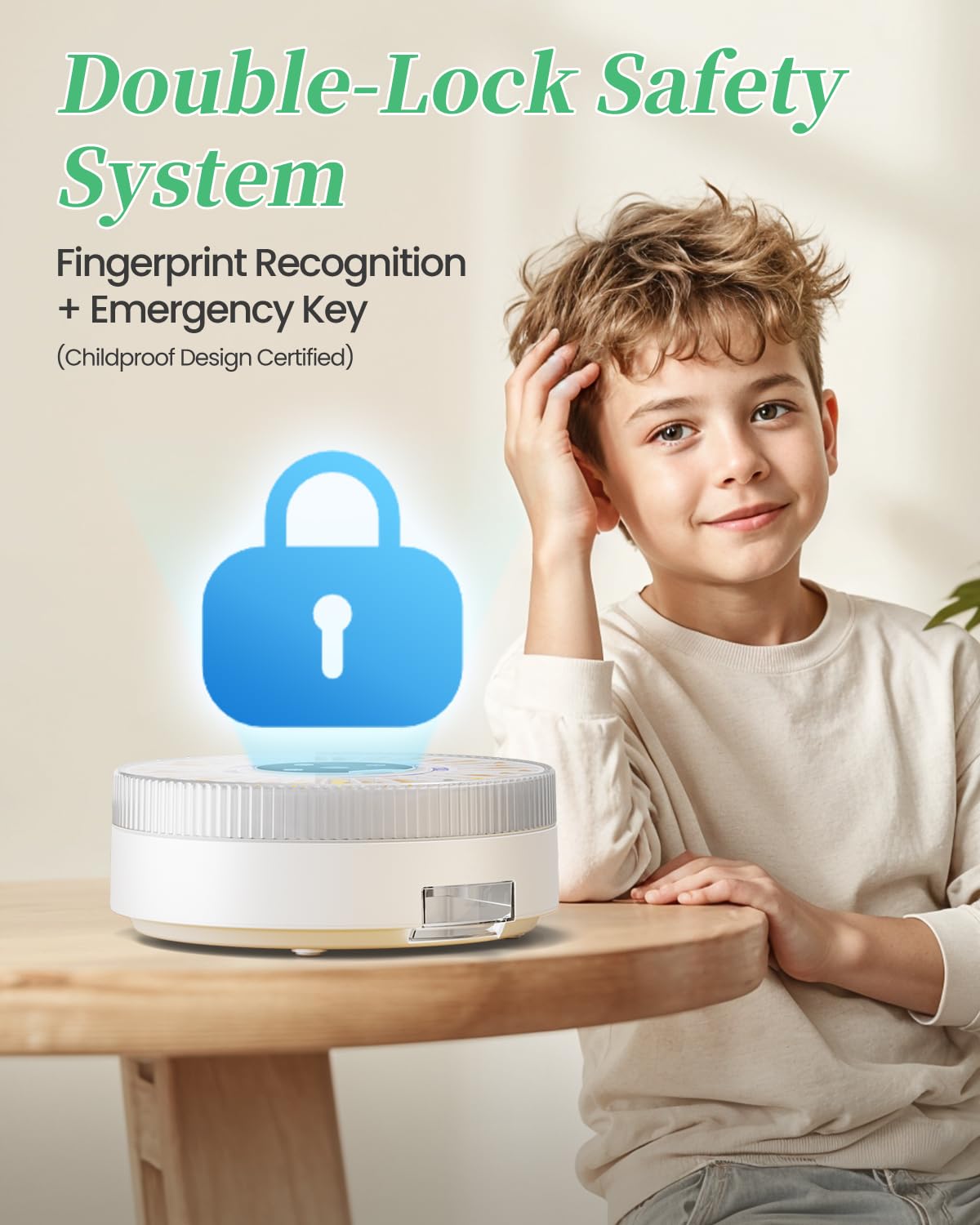 COLORWING dual-lock with fingerprint and key features secure dosing at preset times.