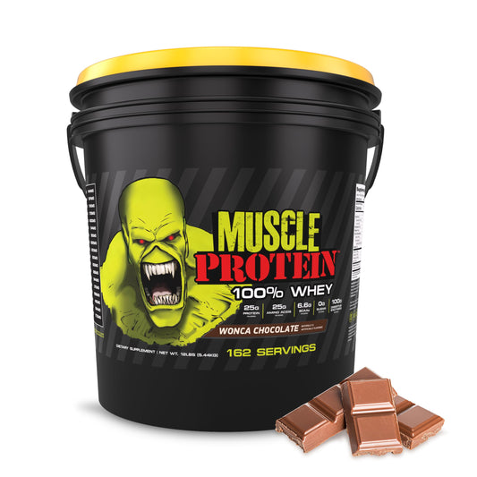 COLOSSAL LABS chocolate whey powder 12lb pack label closeup for muscle support