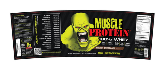 COLOSSAL LABS chocolate whey powder bottle closeup showing premium protein blend