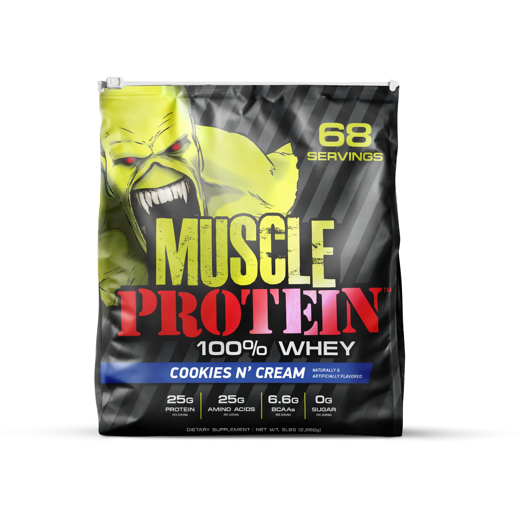 Colossal Labs Muscle Whey Protein tub highlighting high-protein post-workout support
