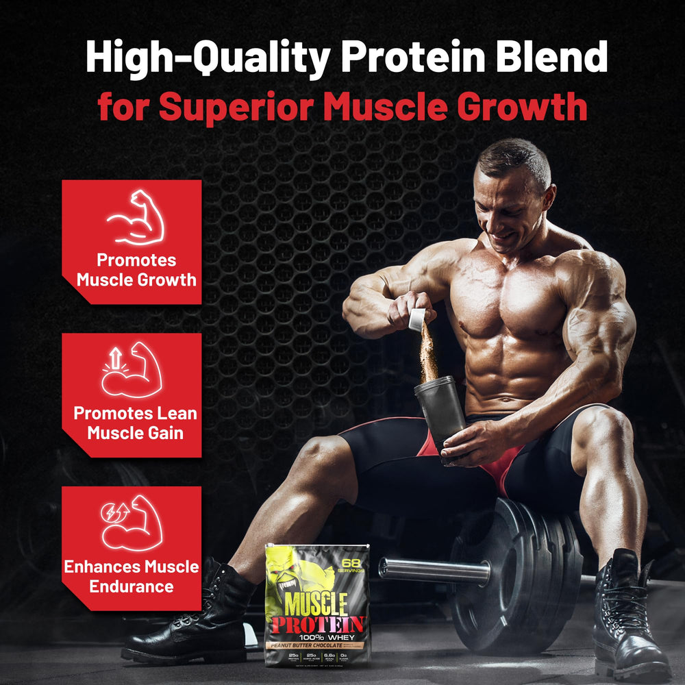 COLOSSAL LABS Peanut Butter Chocolate whey with serving scoop
