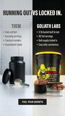 COLOSSAL LABS chocolate whey being poured into a shaker