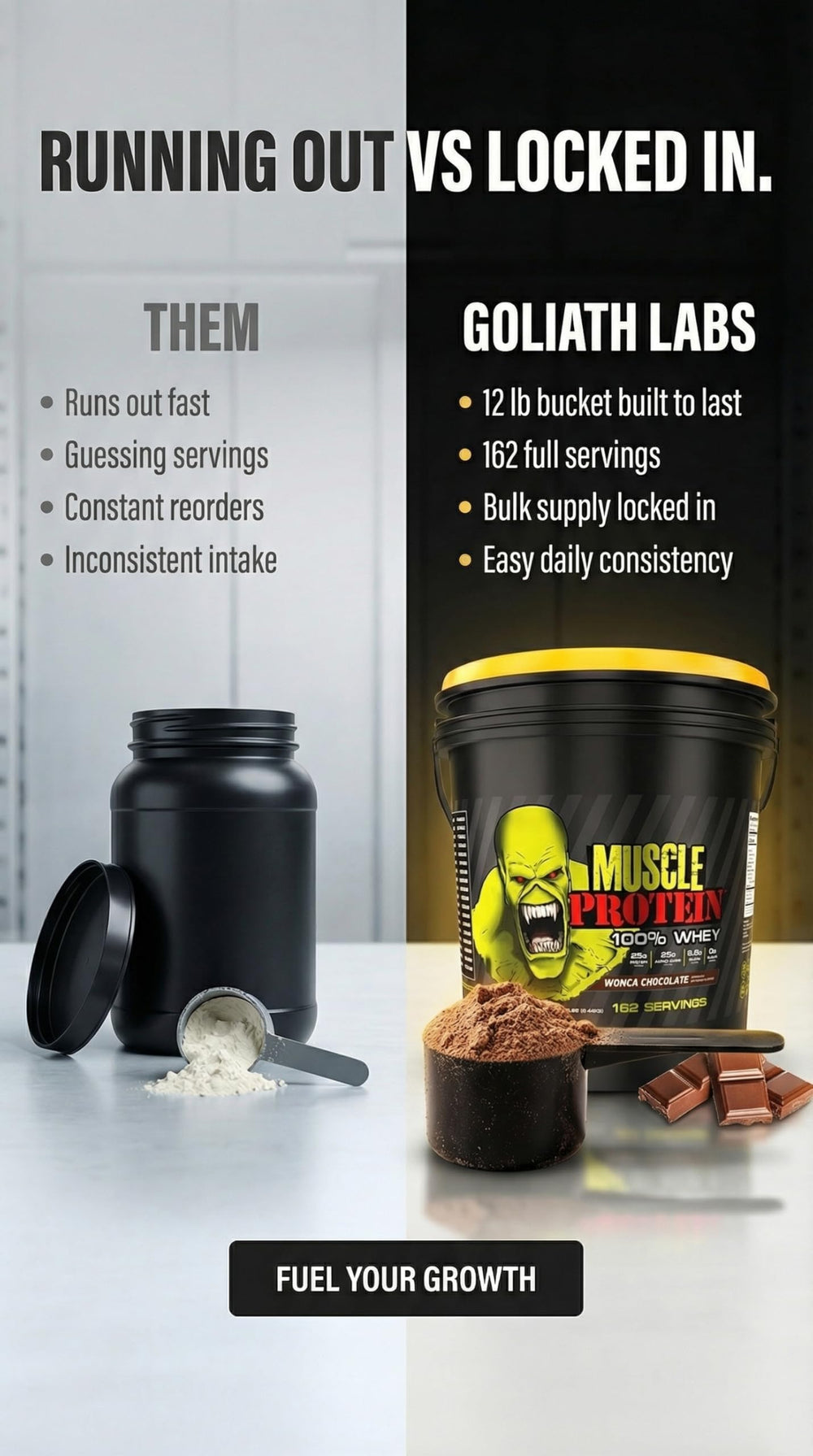 COLOSSAL LABS strawberry flavor label invites flavorful protein boost during workouts.