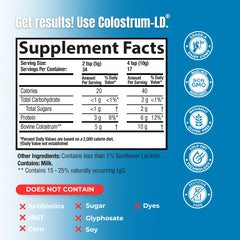Colostrum-LD powder texture closeup reveals fine consistency