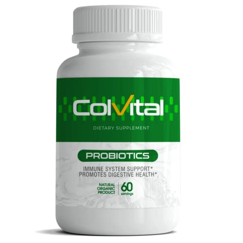 Colvital probiotic bottle front, highlighting a natural, additive-free formula for daily use