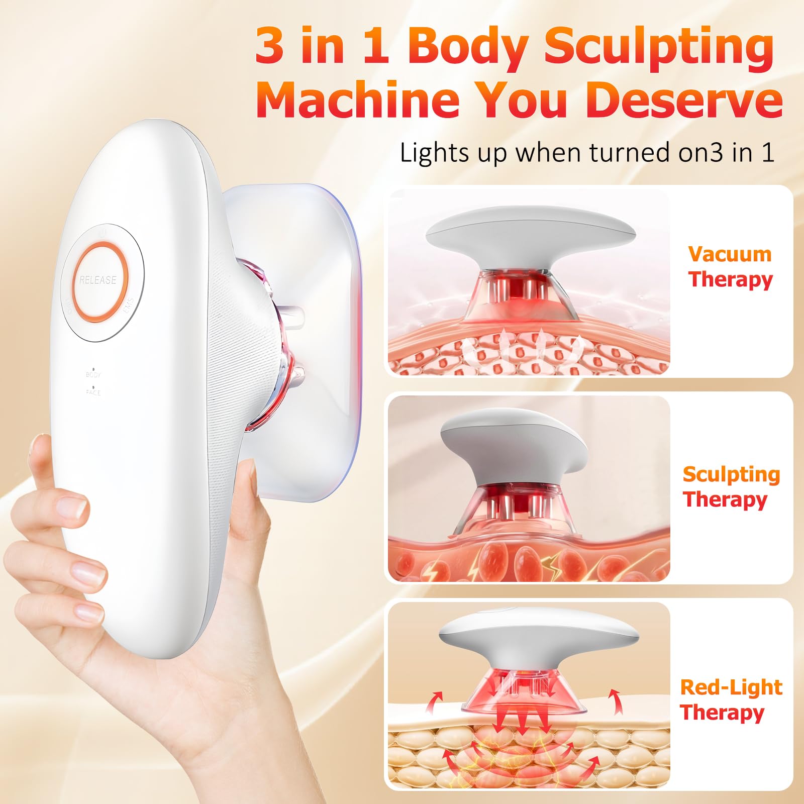 COMEBY Body Sculpting Machine abdomen and thigh areas offer versatile contouring.
