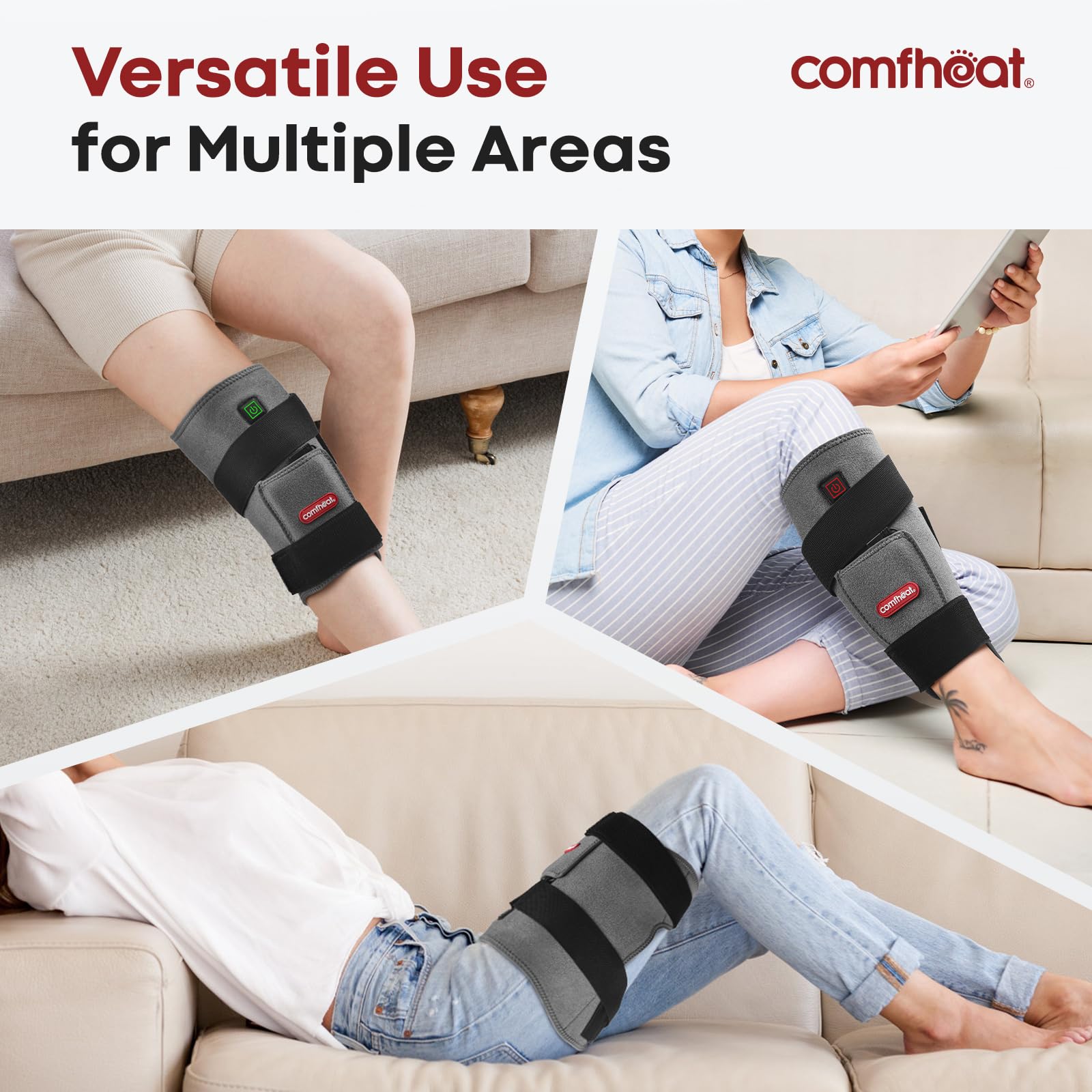 Comfheat 5000mAh battery detail enabling cordless warmth.