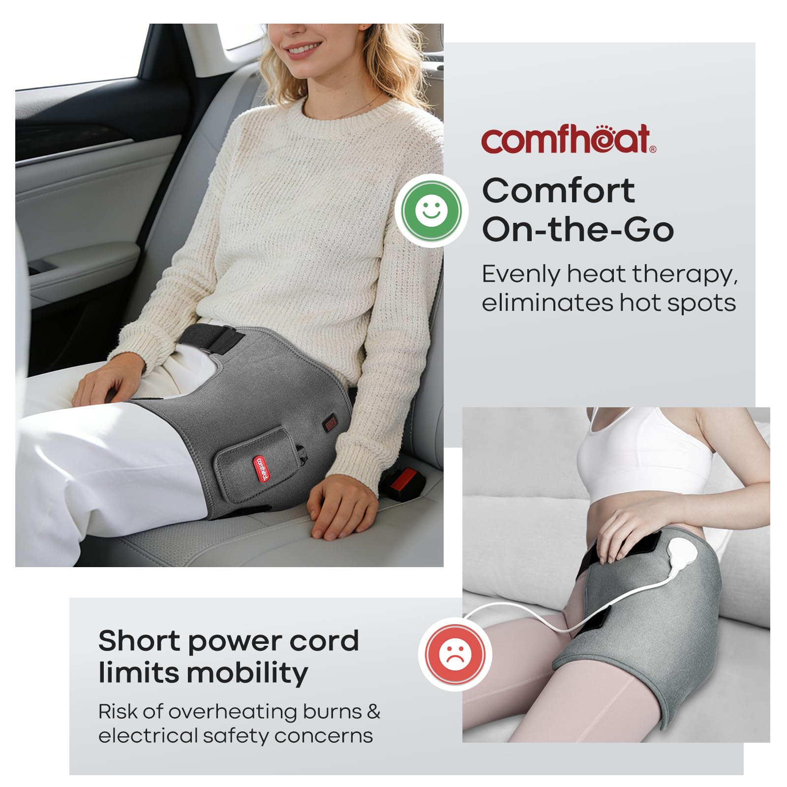 Comfheat safety feature includes overheat protection and auto shut-off.