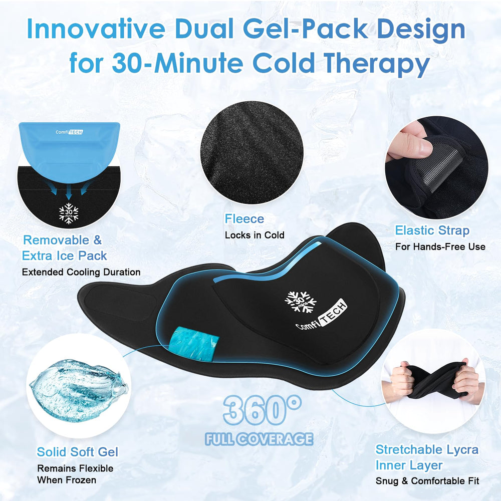 ComfiTECH Detachable Inner Ice Pack enables longer cold therapy sessions.