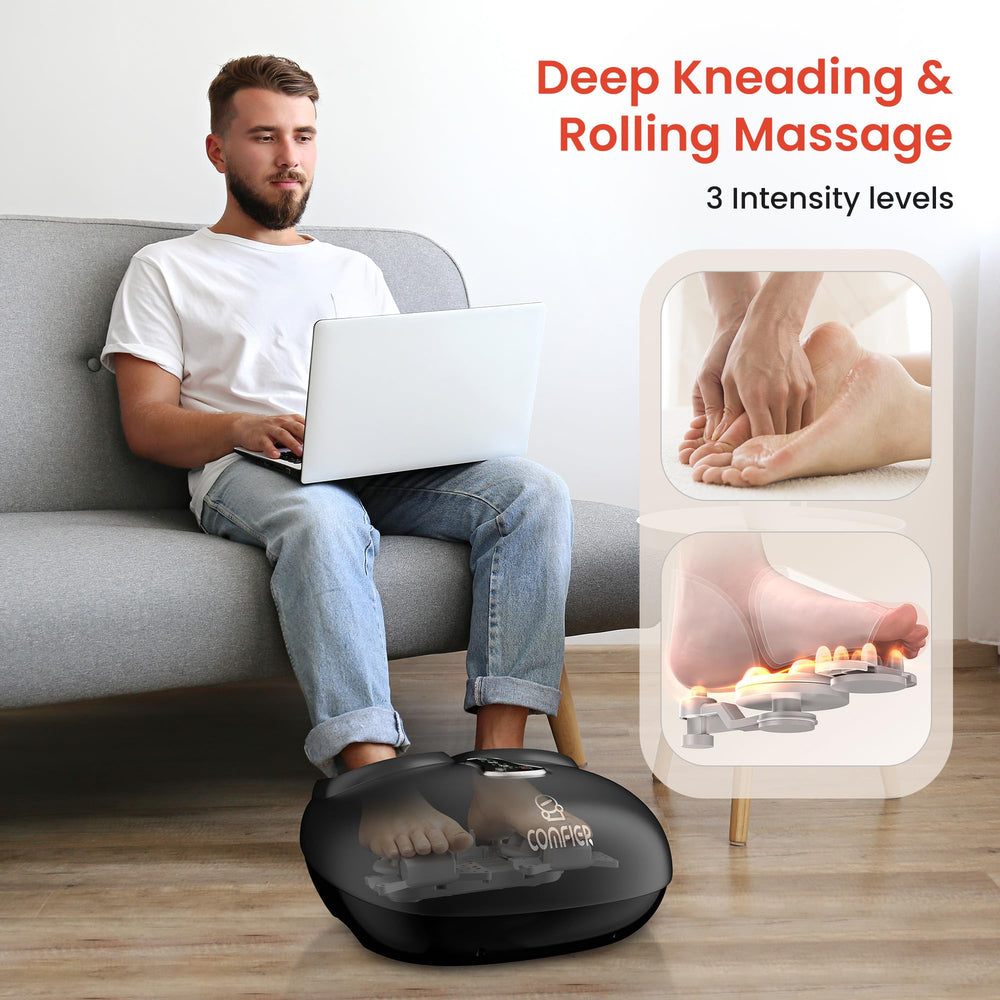 Three compression levels on the COMFIER foot massager for customizable pressure