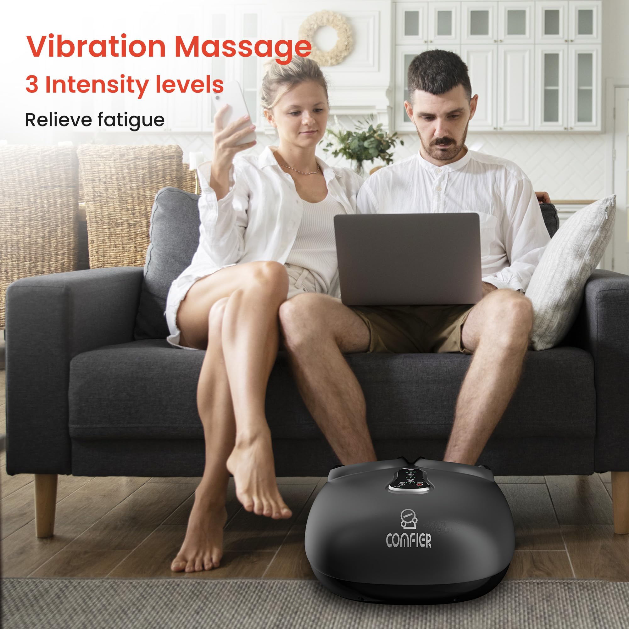 Fits feet up to 13 inches on the COMFIER foot massager