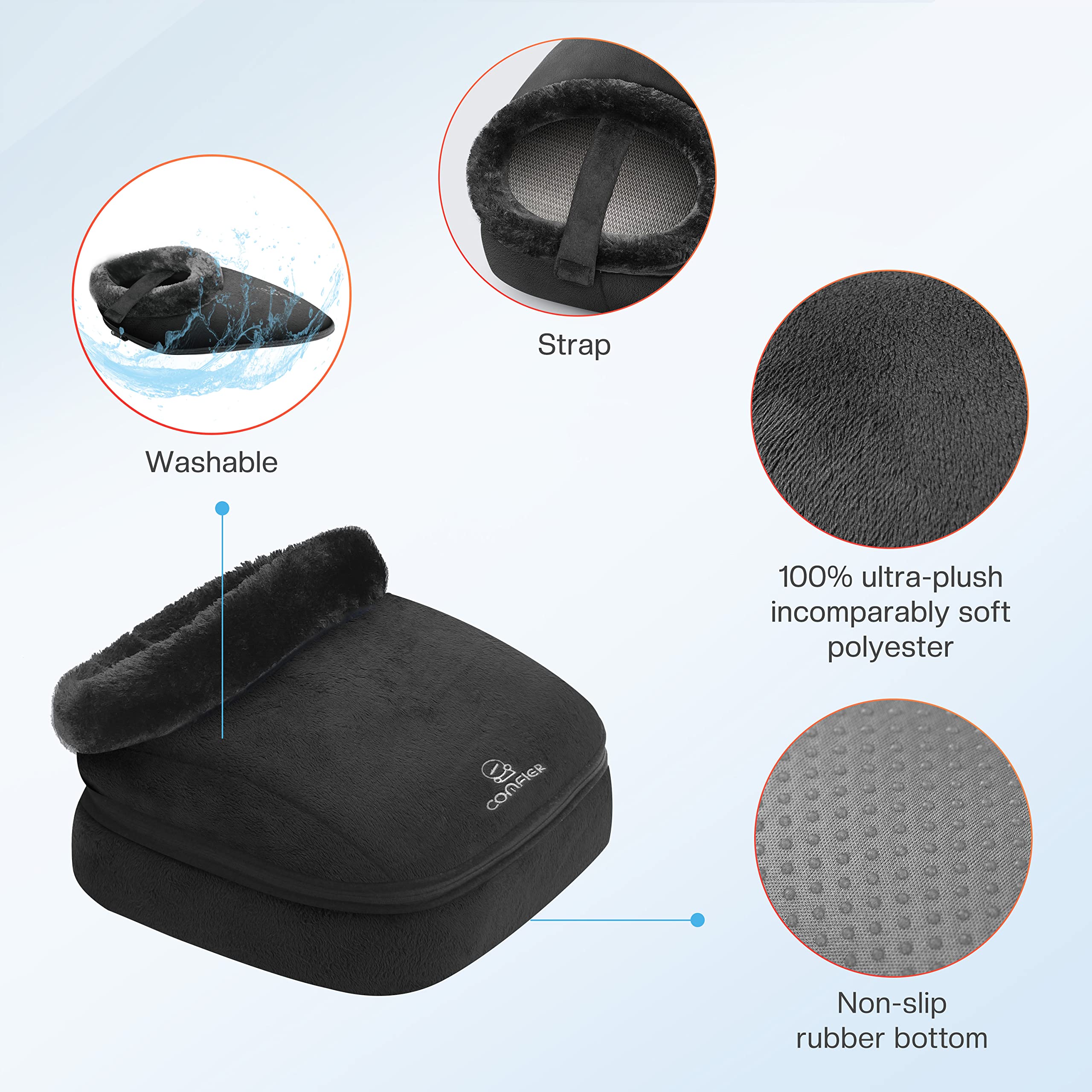 COMFIER 3D rotating rollers offer customizable massage intensity.