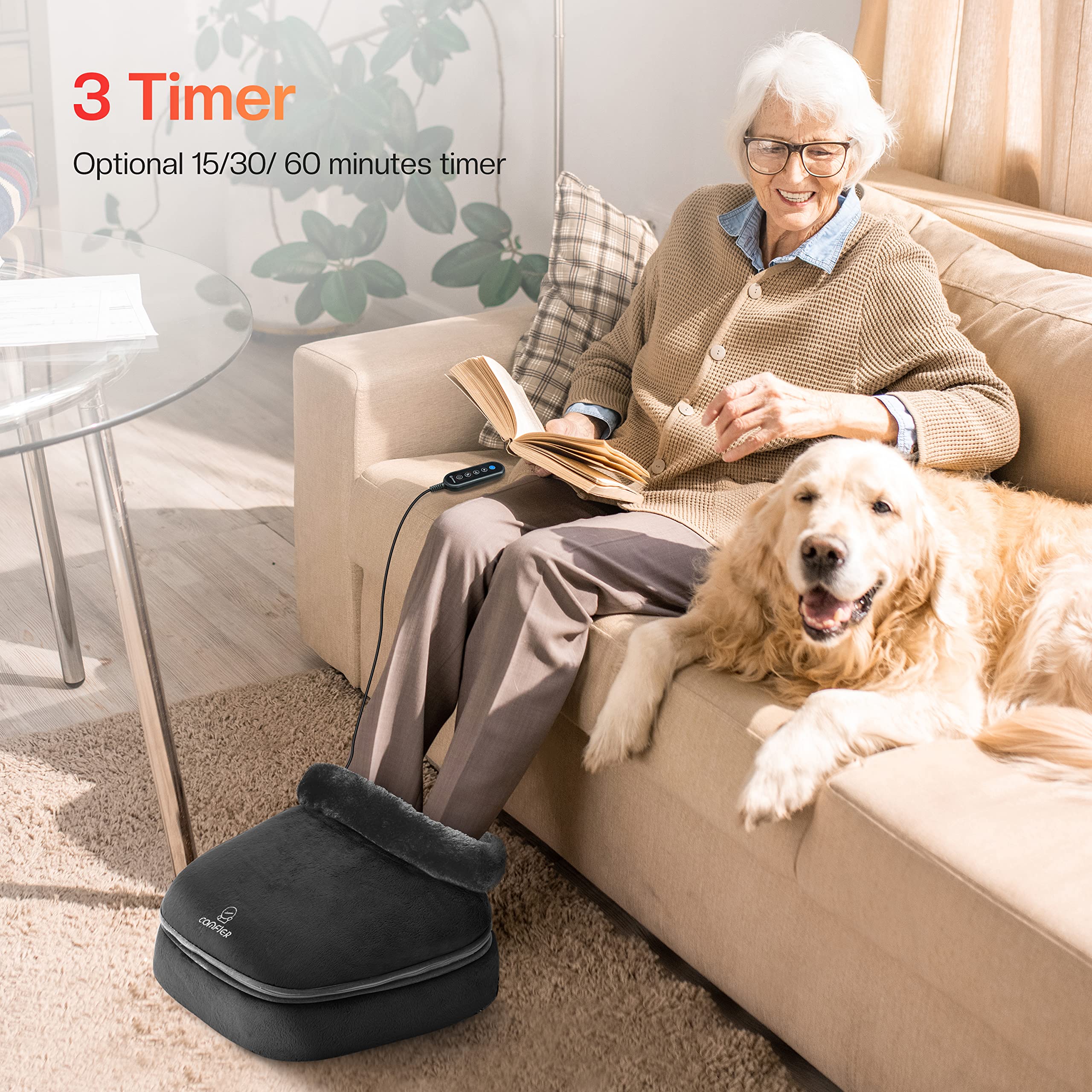 COMFIER auto shut-off after 15 minutes keeps usage safe.