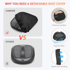 COMFIER back massage area integrated with foot massager in use