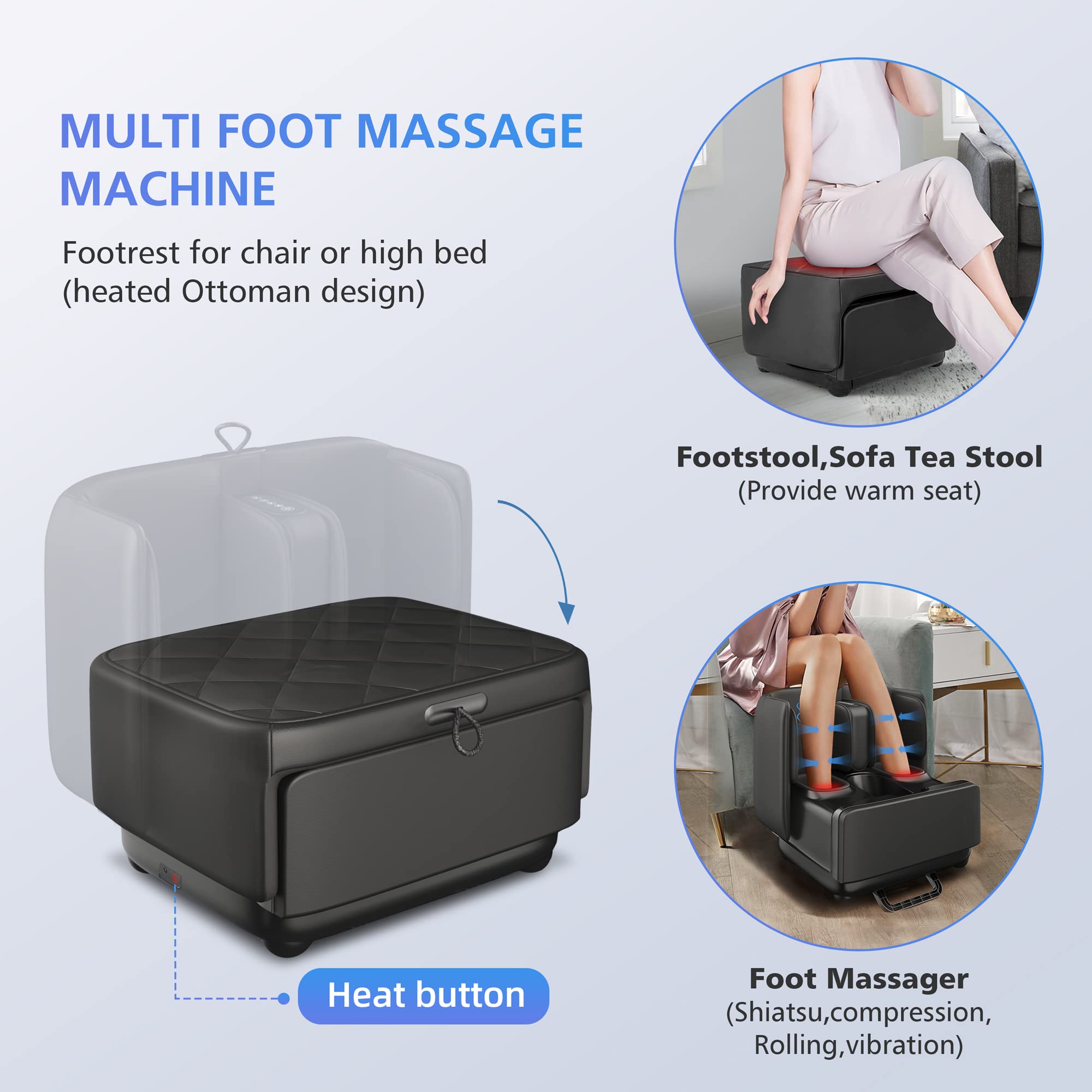 COMFIER 2-in-1 massager for feet and calves delivers soothing heat.