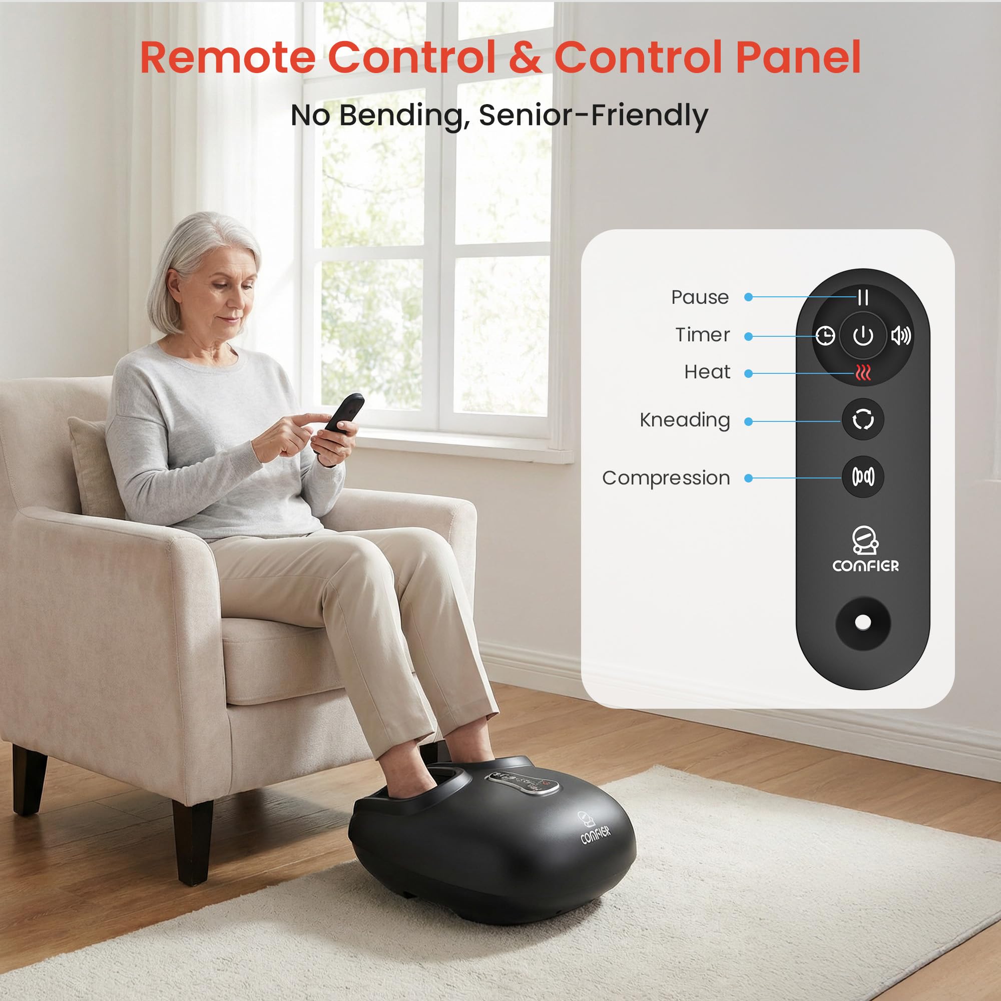 COMFIER foot massager fits up to 13 inches for most users