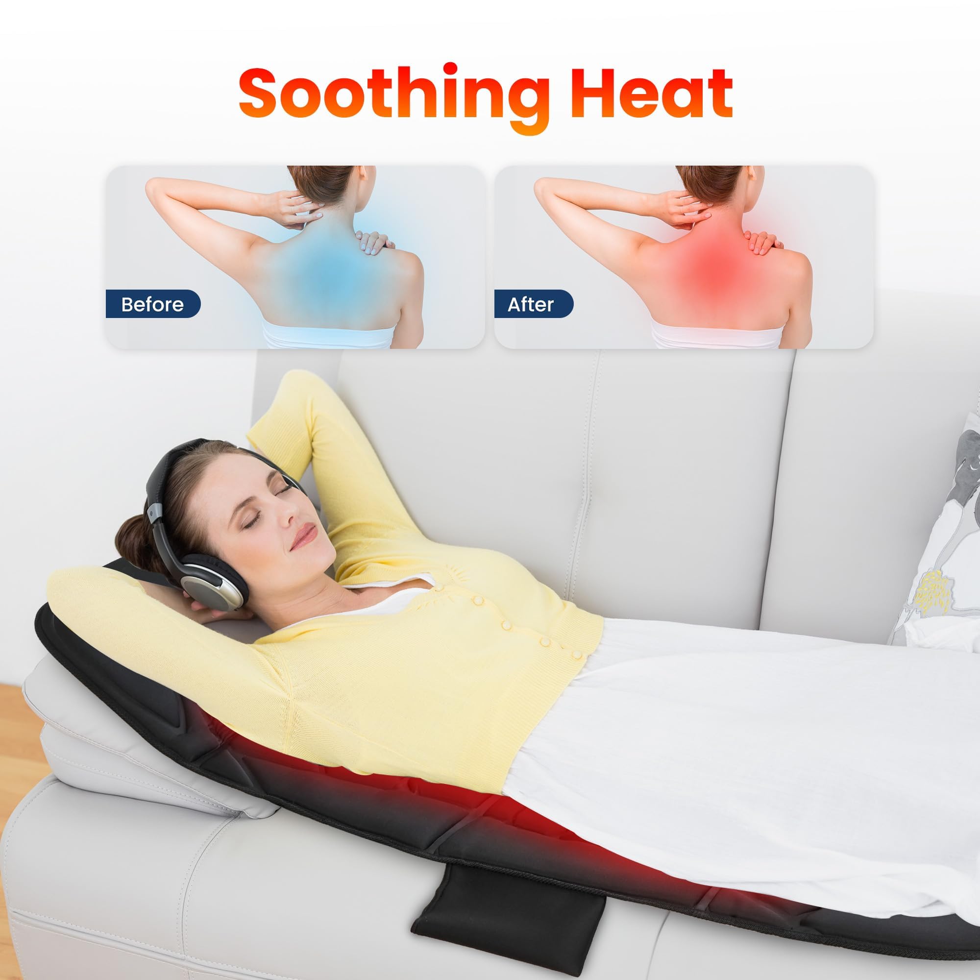 COMFIER 4 heating zones visible on back panel provide soothing warmth
