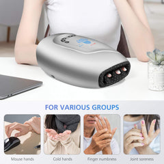 COMFIER hand massager with heat warms the hands during use.