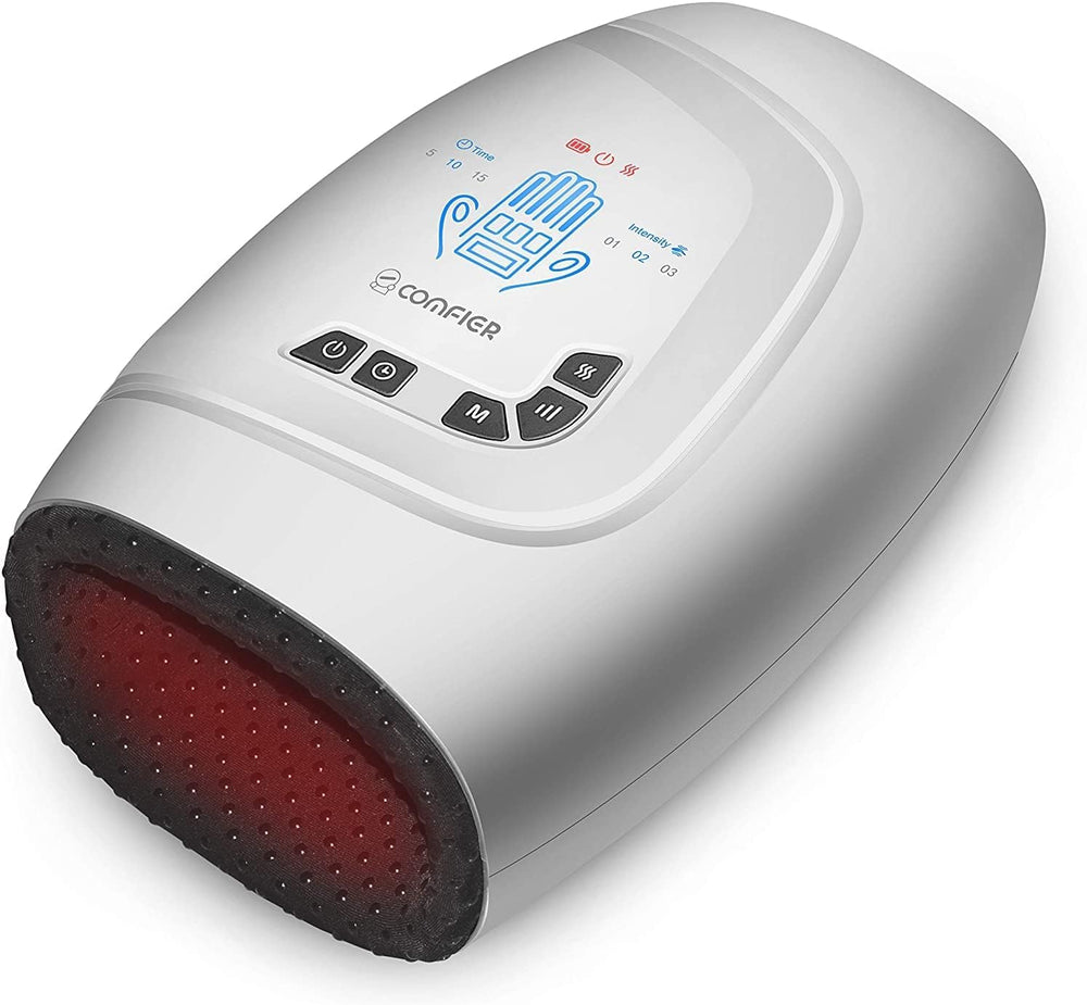 COMFIER hand massager with heat provides soothing compression across the palm and fingers.