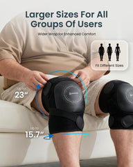 Flexible COMFIER massager with universal fit and secure straps.