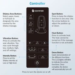 COMFIER massage cushion strapped securely to a chair for versatile use.