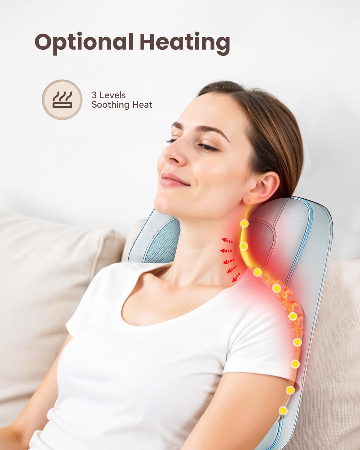 Safe heating with auto-off for worry-free sessions on COMFIER massager.