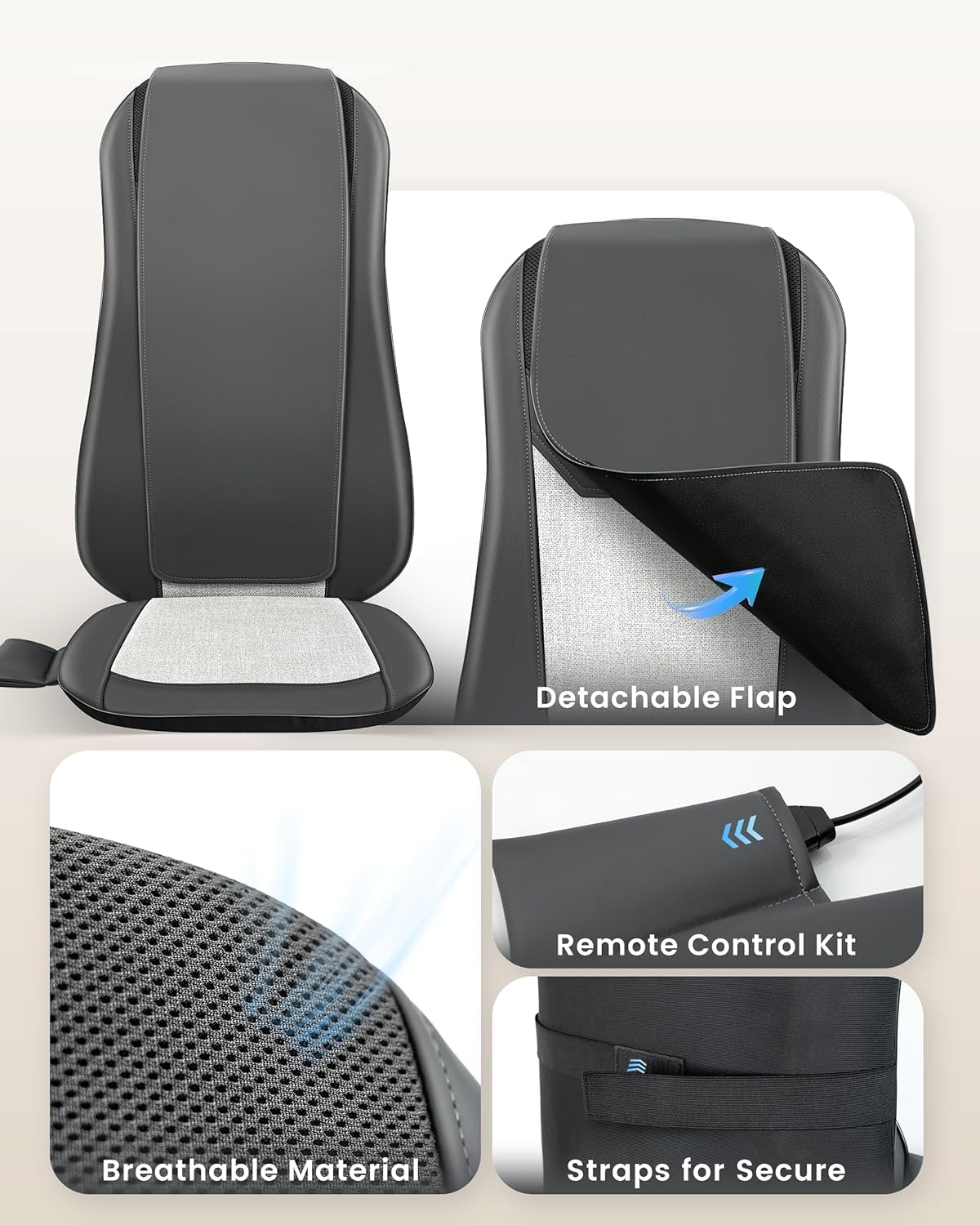 COMFIER seat vibration massage on chair cushion for lower body comfort