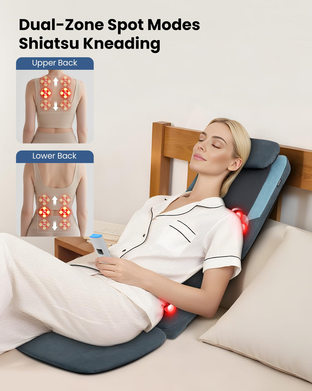 COMFIER remote control visible for convenient massage adjustments