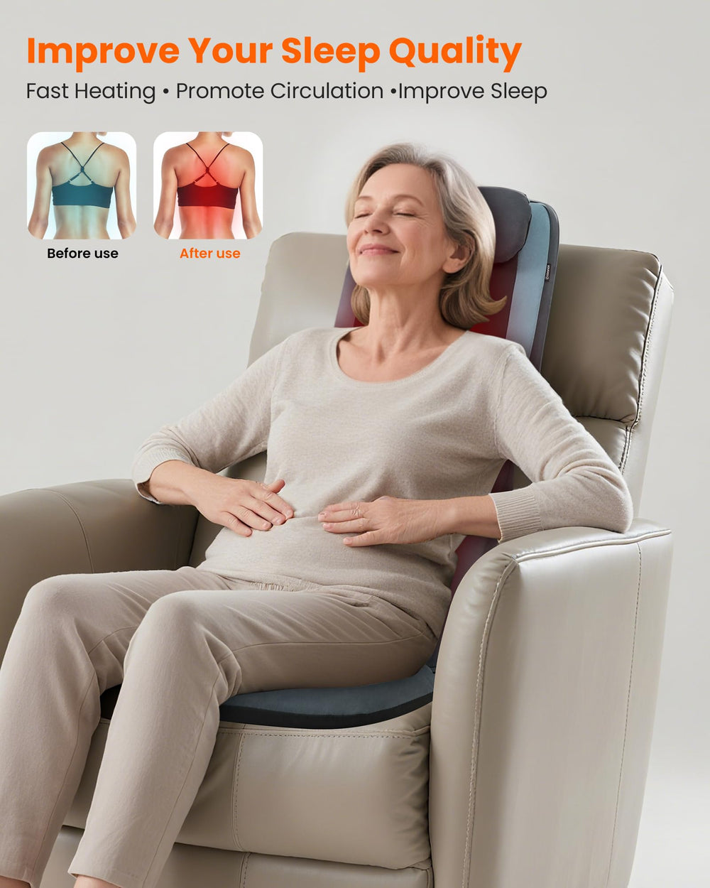 COMFIER upper back zone massage focuses on upper spine tension