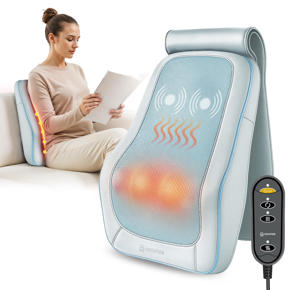COMFIER Shiatsu back massager with eight rotating nodes for deep kneading relief.