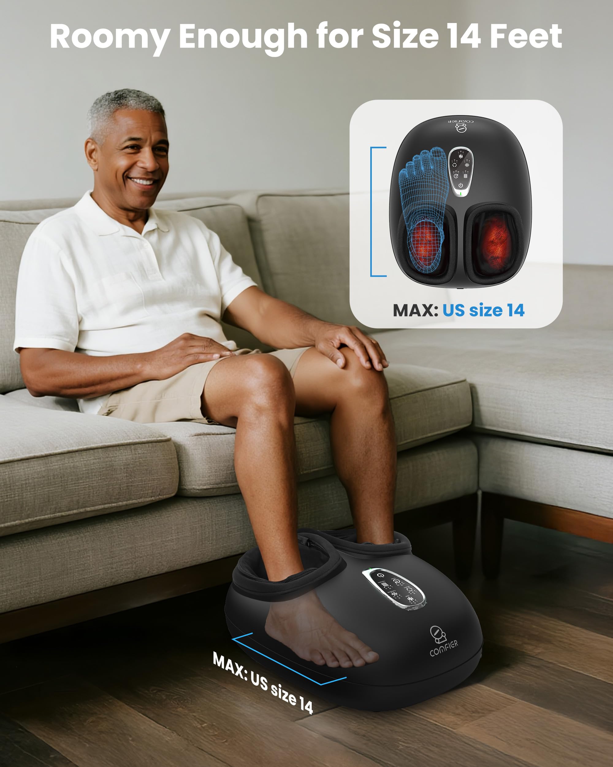 COMFIER compression sleeves applying gentle pressure to boost circulation