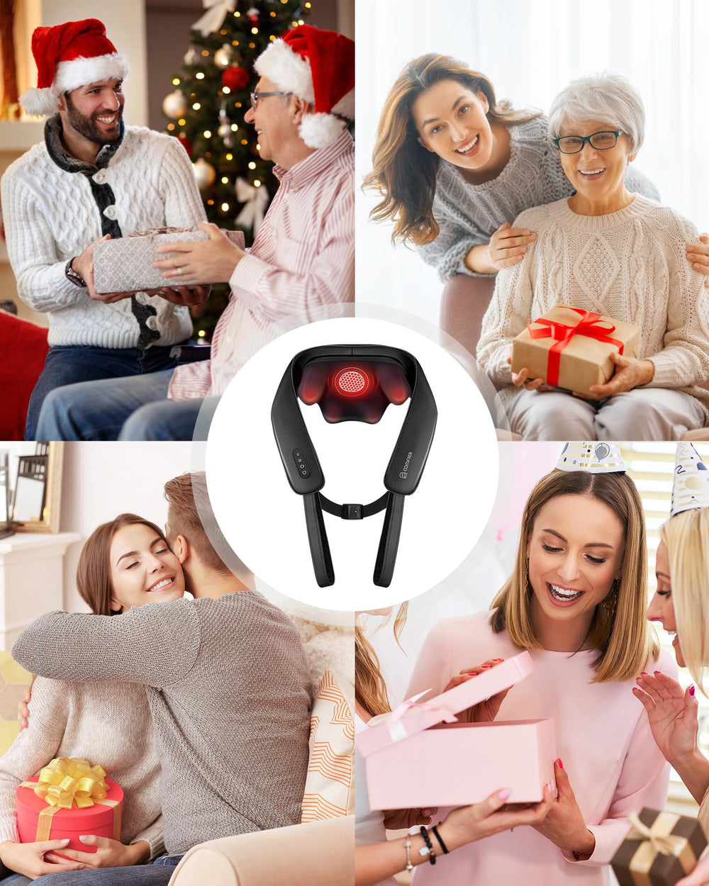 Gift-ready black massager suitable for professionals and wellness lovers.