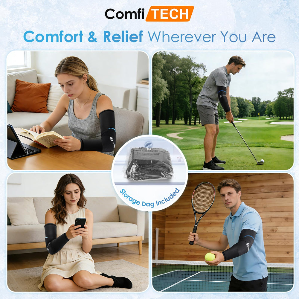 ComfiTECH athletic arm wrap offers targeted cooling for post-workout comfort.