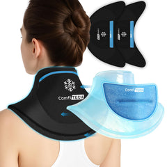 ComfiTECH dual-gel neck ice pack wrap providing extended neck cooling.