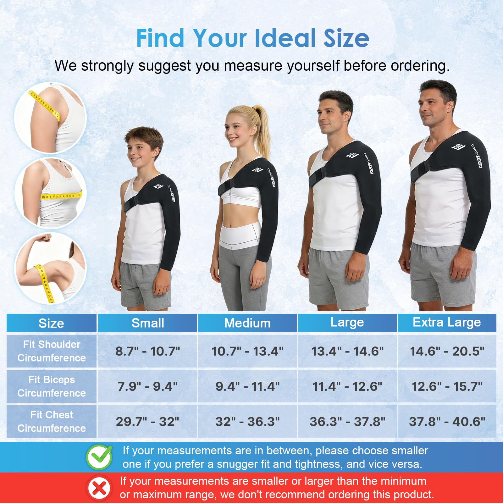 ComfiTECH Lycra sleeve adds comfort and stretch for longer sessions