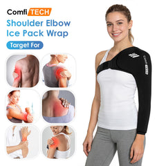 ComfiTECH wrap targets shoulder and elbow areas for soothing post-activity relief