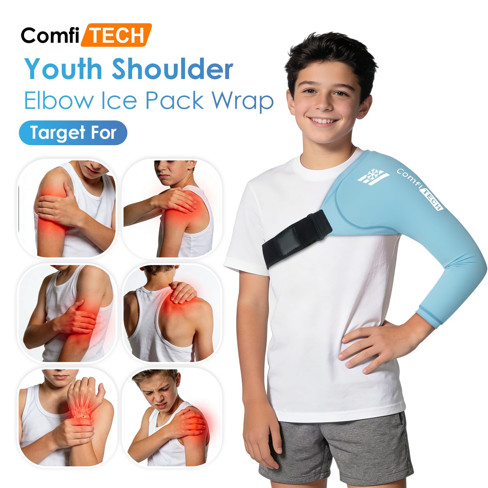 ComfiTECH youth arm sleeve cools the arm for teen pitchers after practice.