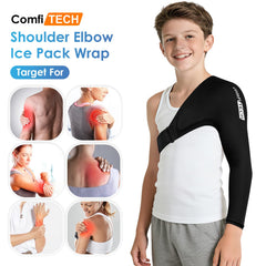 ComfiTECH elbow-area ice sleeve delivers snug comfort and muscle relaxation after activity.