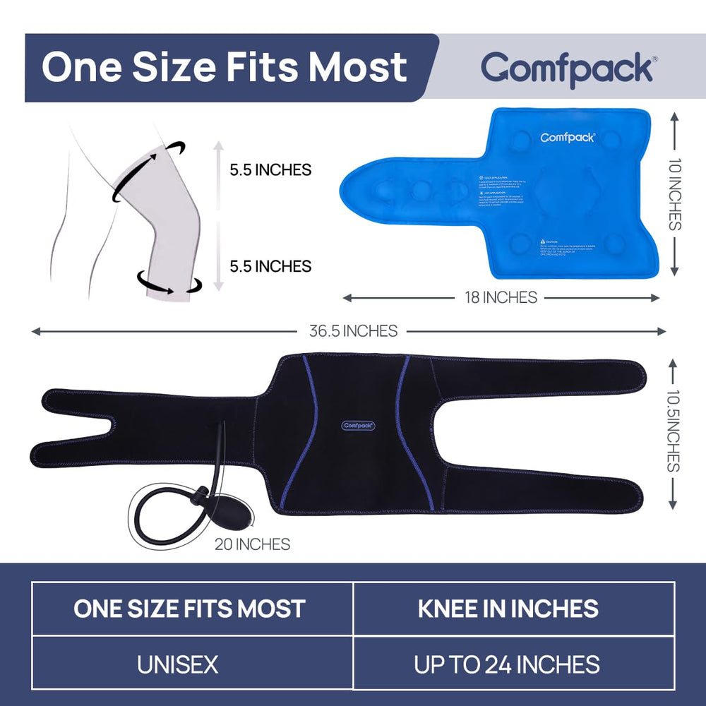 Comfpack 360 therapy coverage reaches front and back of the knee for targeted comfort.