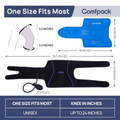 Comfpack 360 therapy coverage reaches front and back of the knee for targeted comfort.