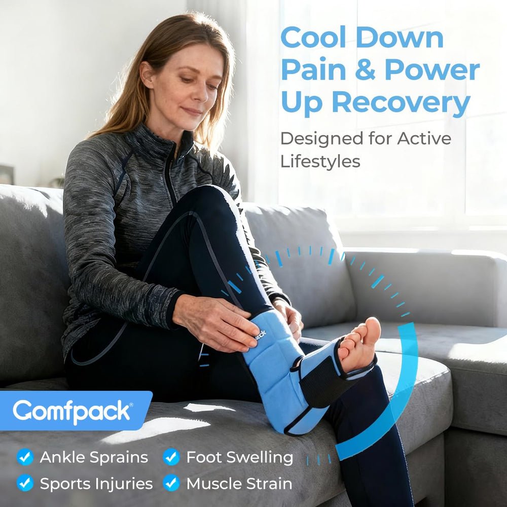 Comfpack 360-degree wrap provides full-foot coverage for consistent cooling.
