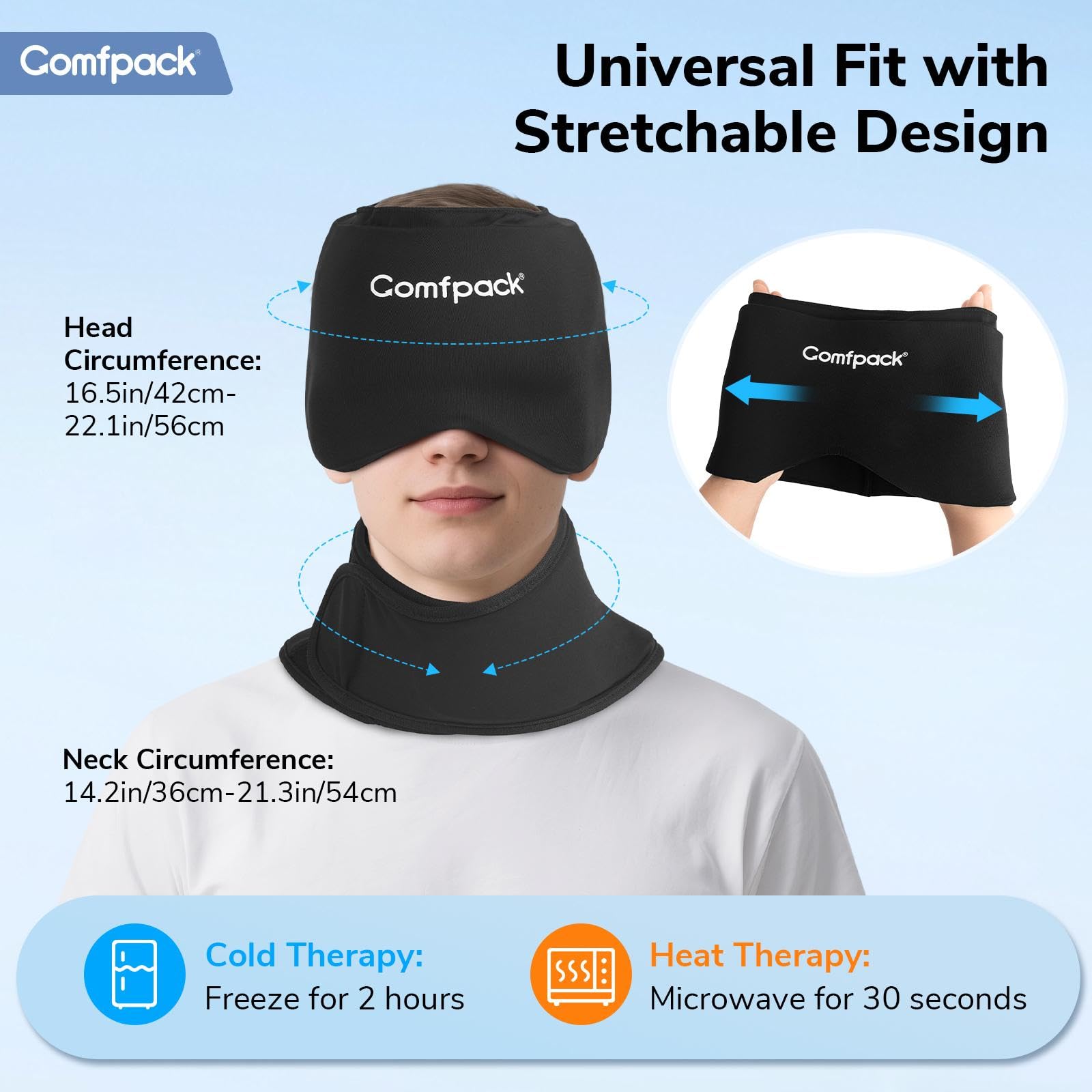 Comfpack usable day or night for cooling and comfort.