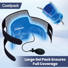 Comfpack removable gel pack inside wrap enables 360-degree cold or heat therapy.