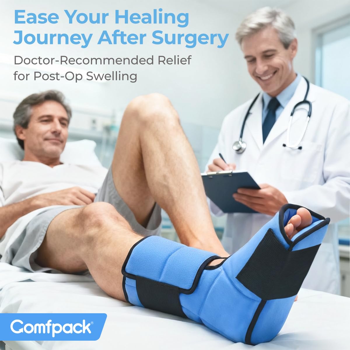 Comfpack soft inner lining protects skin during cold or warm therapy.