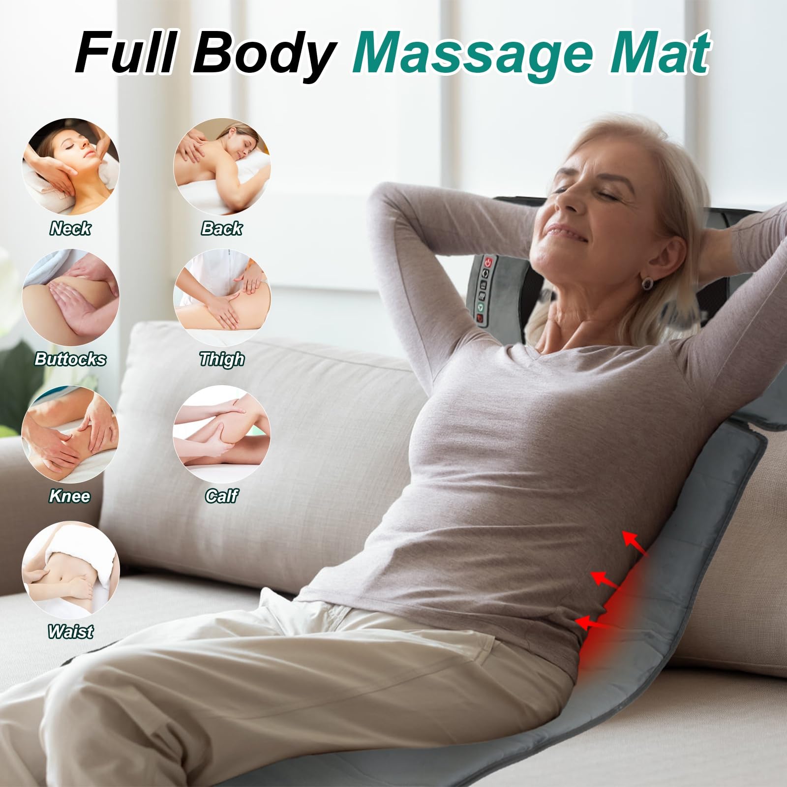 ComfyElect full body massage mat calves for soothing leg tension.