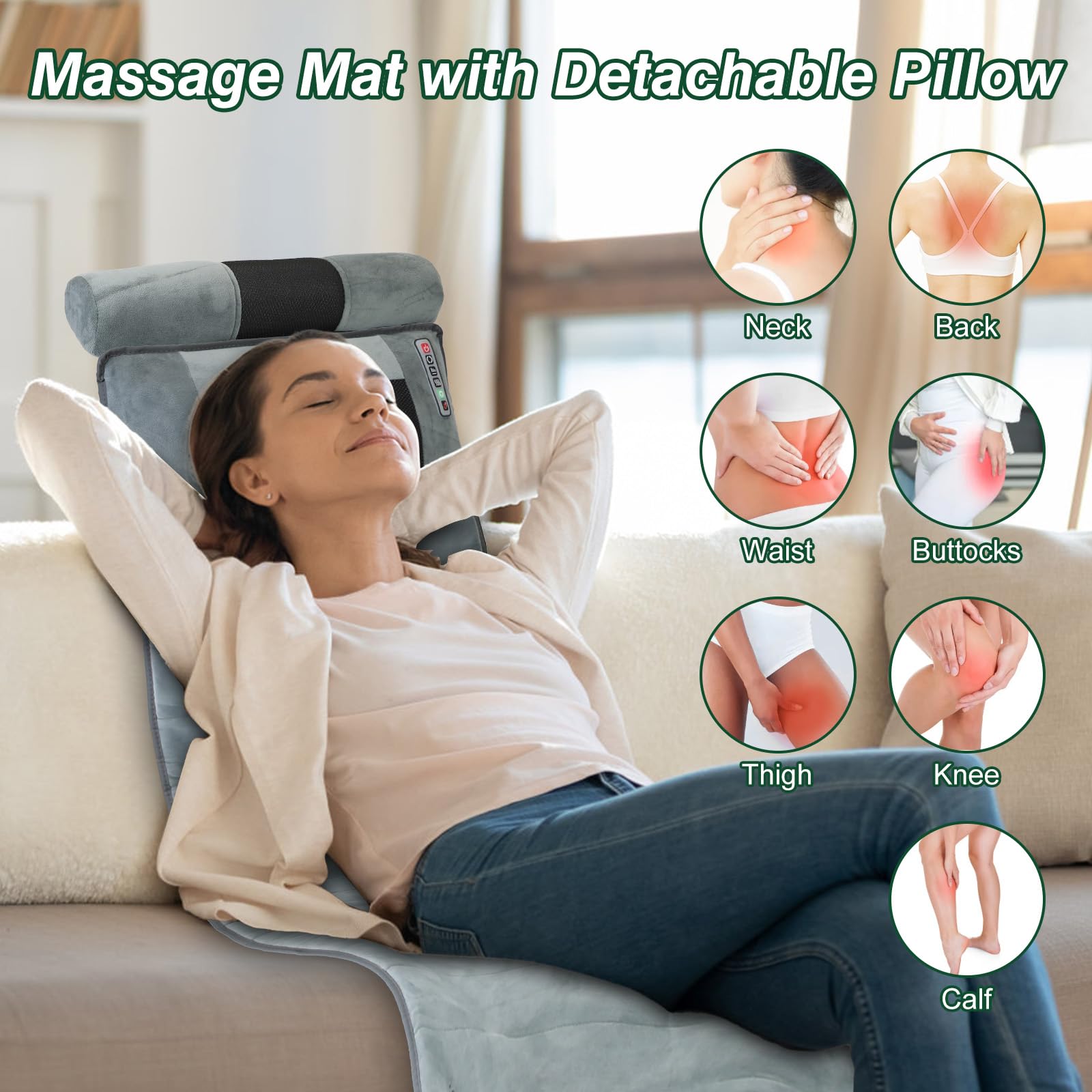 ComfyElect neck kneading nodes target neck tension with multifunction modes.