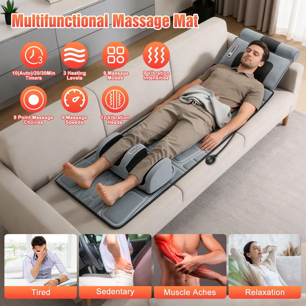 ComfyElect remote and heat settings enable personalized massage sessions.