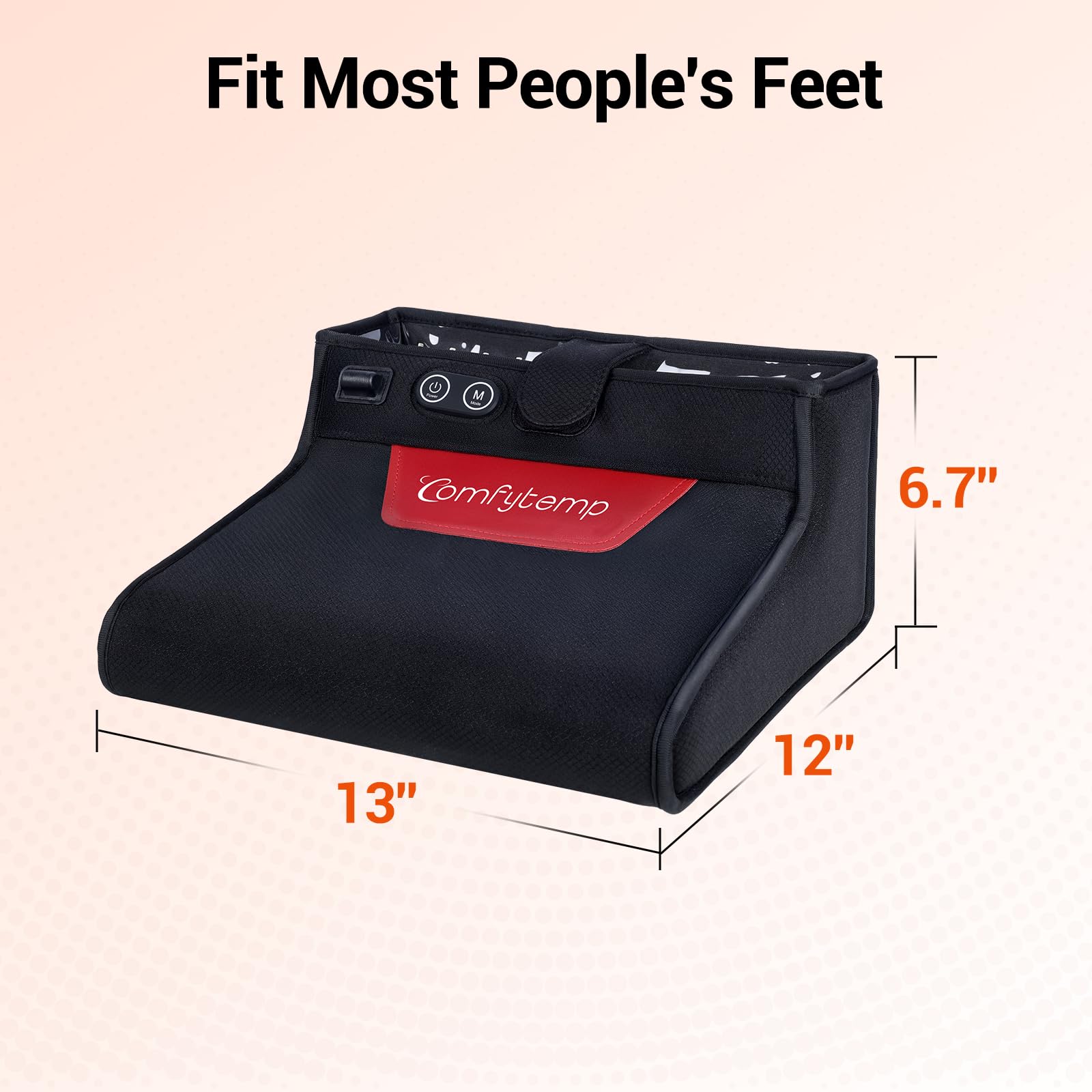 Comfytemp 3D heated wrap provides ergonomic fit around ankle and heel.